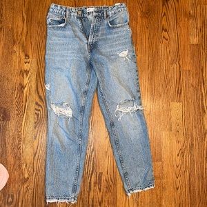 Zara straight leg ripped jeans